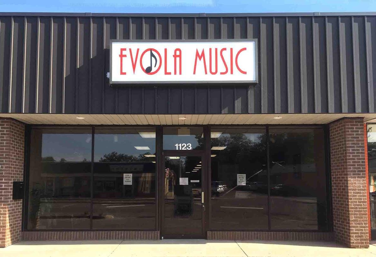 Image of an Evola Music storefront